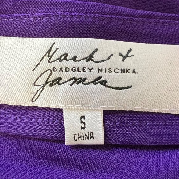 Badgley Mischka Mark James Womens Purple Dolman Sleeve Dress Belted size Small - Picture 10 of 13